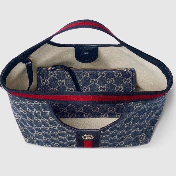 Blue Denim Giglio tote small - Picture 3 of 5